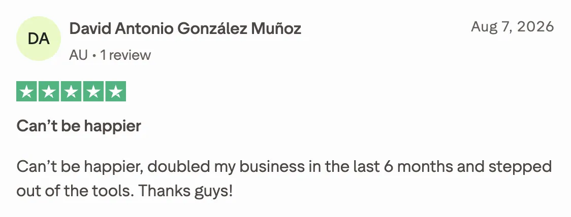 Five star review from David Antonio González Muñoz